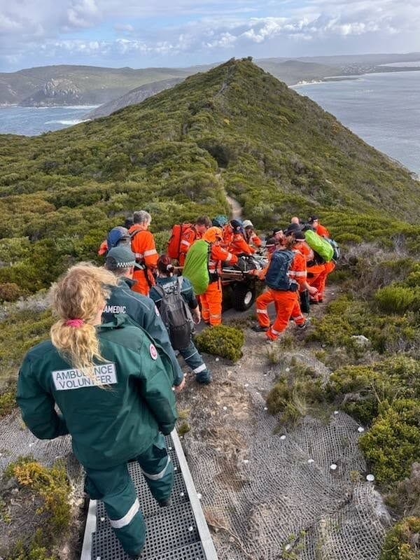 Teamwork 🙌

You might recognise this as the iconic Bald Head Walk Trail in Albany. Despite being as prepared as possible, a woman from a hiking group had to be rescued after falling in tough terrain. This photo shows the tricky but rewarding rescue effort our St John WA - Great Southern teams supported with alongside Albany Volunteer State Emergency Service, Denmark State Emergency Services - SES, Mount Barker SES, Parks and Wildlife Service, Western Australia. Amazing work, everyone.

Photo credit: Albany SES
